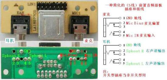 前置音频线接法全图解